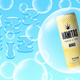 Mamitas tequila and soda product shot on blue background
